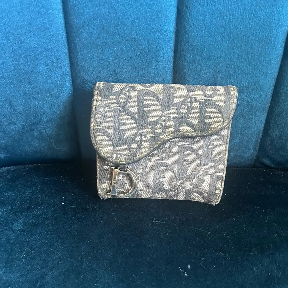 Dior Gray Monogram Wallet